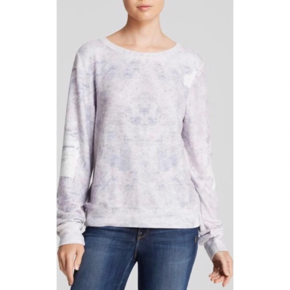 WILDFOX Crewneck Long Sleeve Print Sweater Size Small